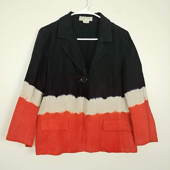 Michael Kors Jackets & Blazers - Michael Kors Linen Blazer Button Tie Dyed 10 #3275